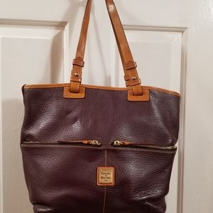 Dooney and  Bourke  Burgundy and  Tan Satchel